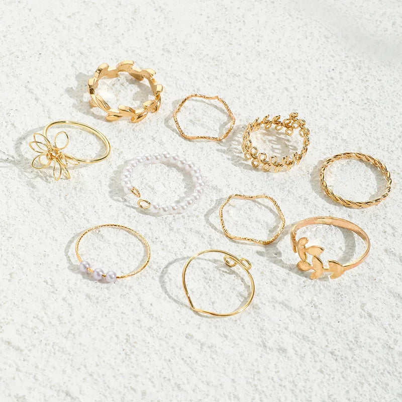 Wave Flower Rings