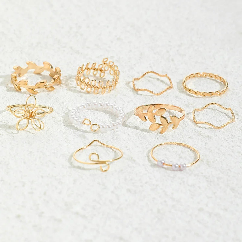 Wave Flower Rings