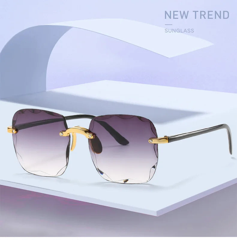 Square Rimless Sunglasses