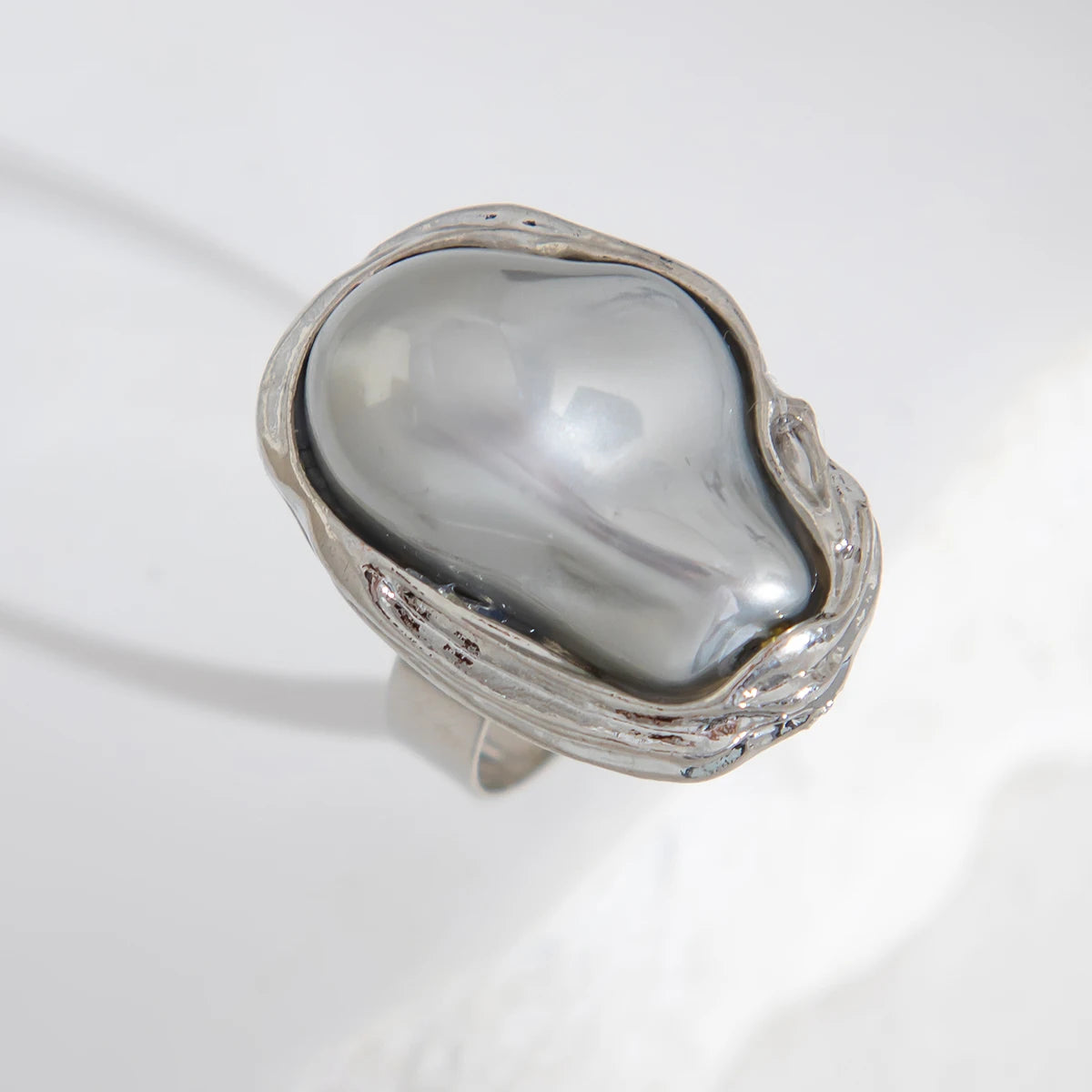 Imitation Pearl Adjustable Rings