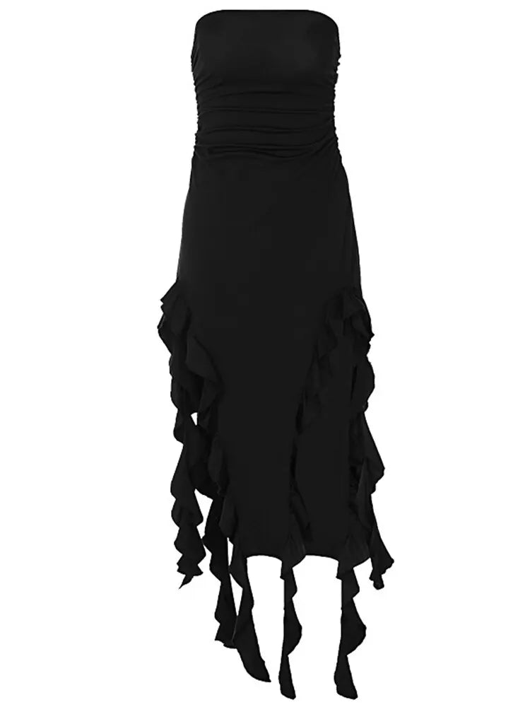 Elegant Ruffles Maxi Dress