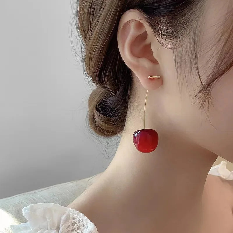 Sweet Red Cherry Earrings