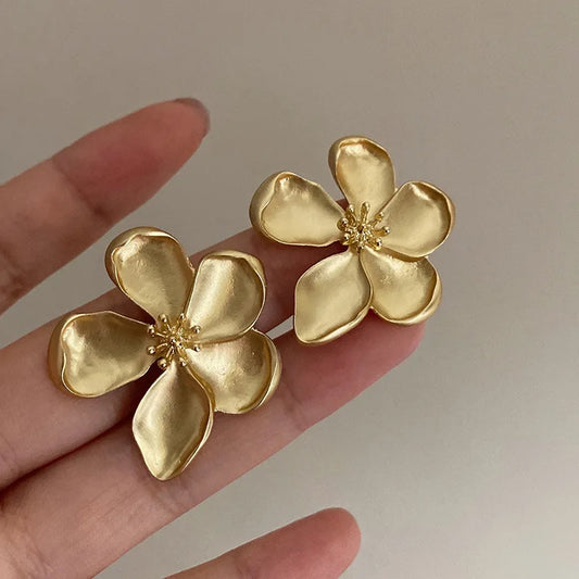 Texture Metal Flower Earring