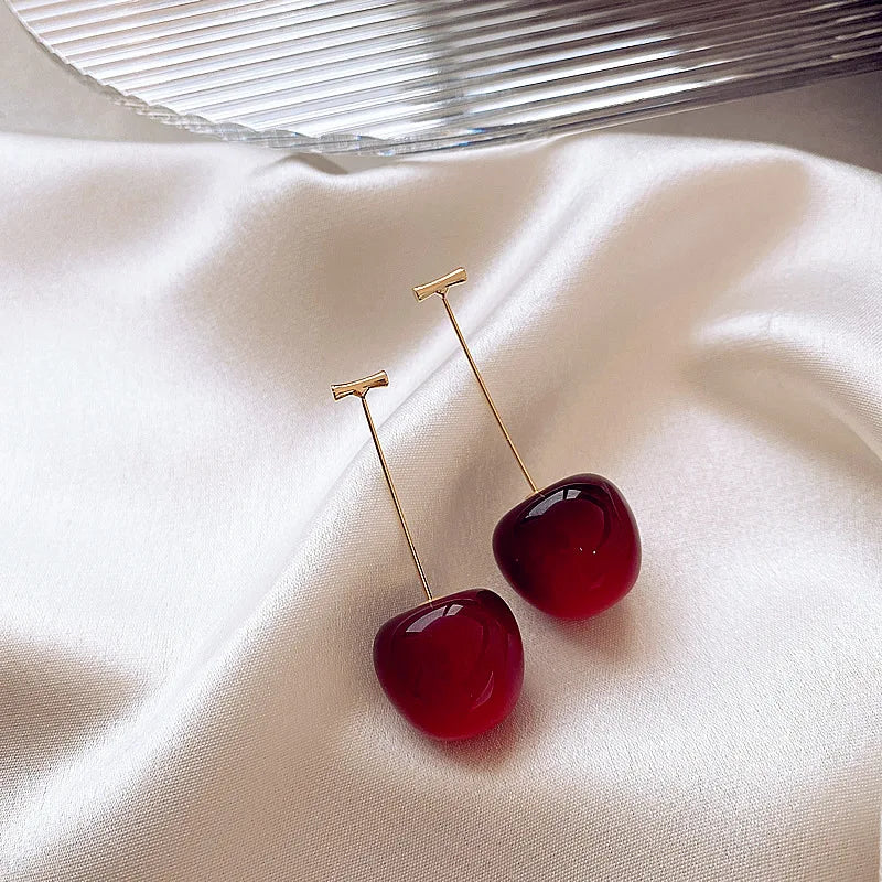 Sweet Red Cherry Earrings