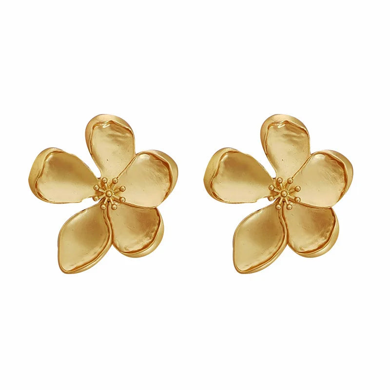 Texture Metal Flower Earring