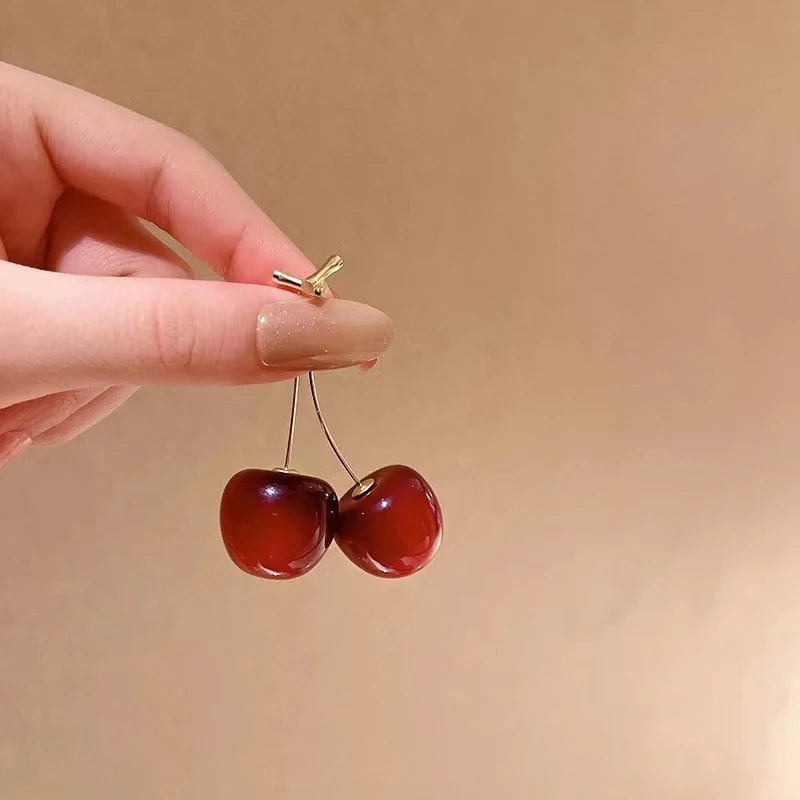 Sweet Red Cherry Earrings