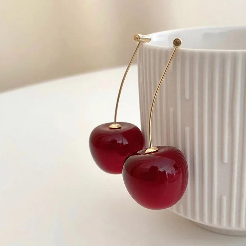 Sweet Red Cherry Earrings