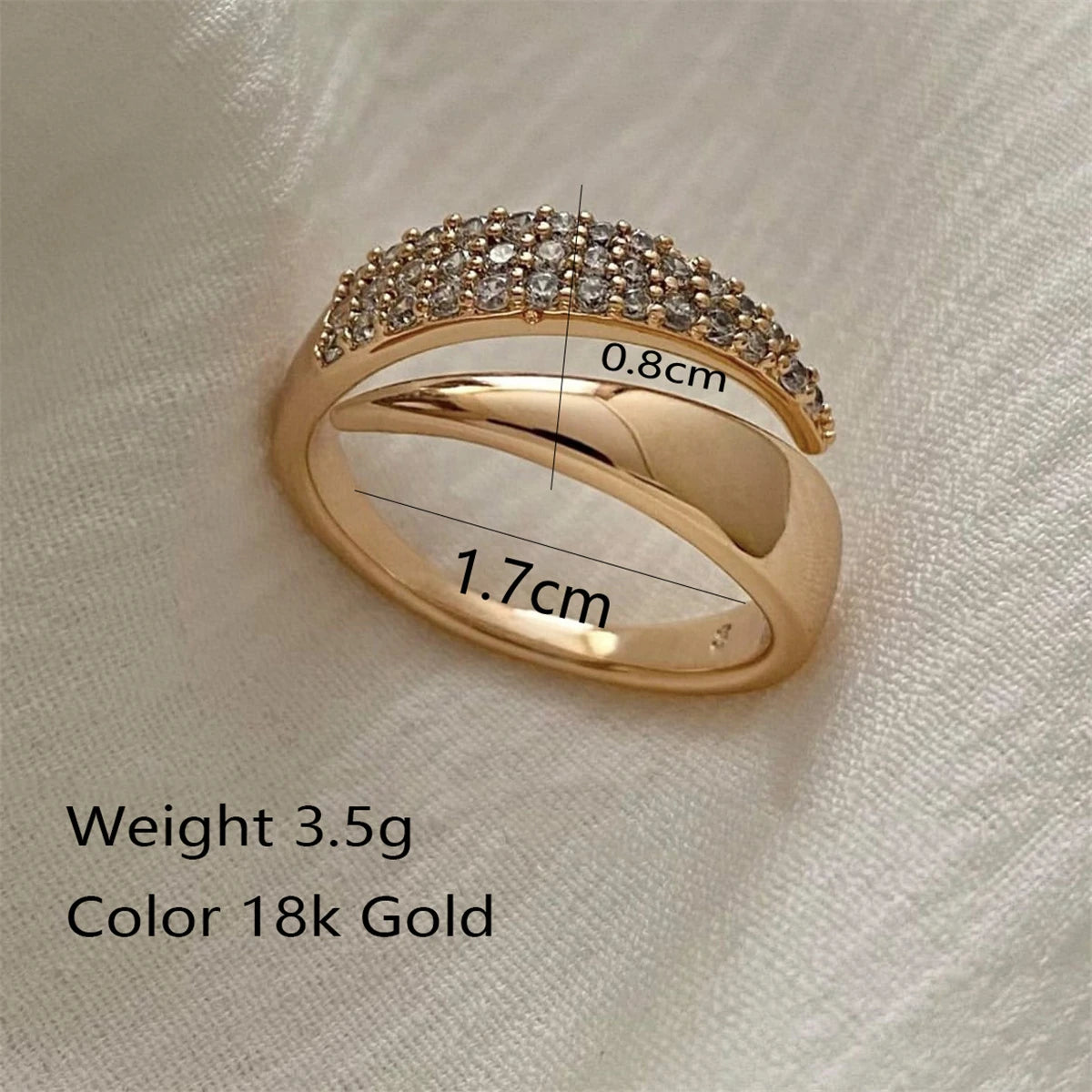 Zircon Open Adjustable Rings