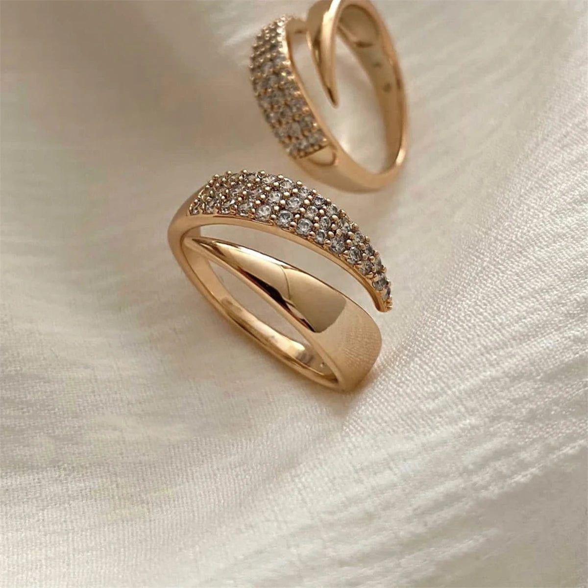 Zircon Open Adjustable Rings