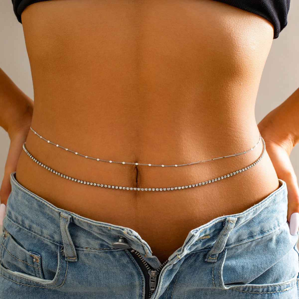 Rhinestone Belly Body chain